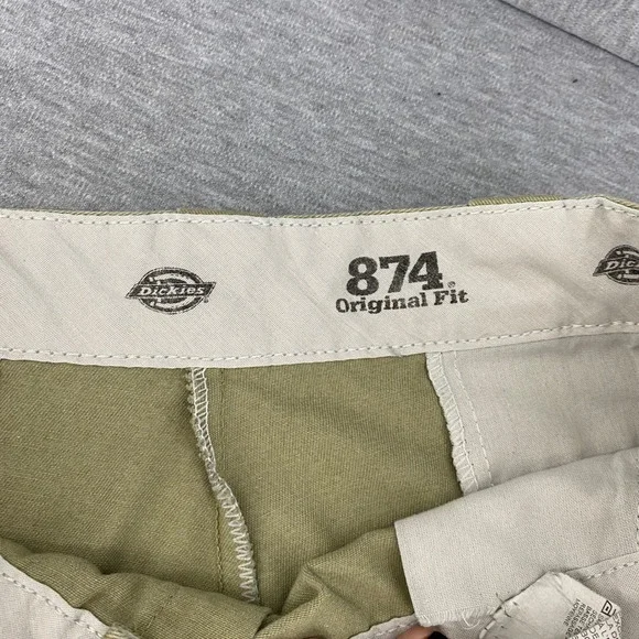 Dickies 874 Original Fit Work Pants 36x23.5 Tan Chino Casual Trousers Mens - Picture 4 of 8